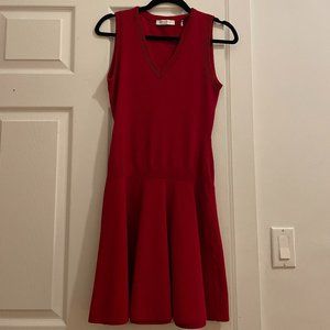 Sandro Red Sleeveless V-Neck Cocktail Dress - Size S